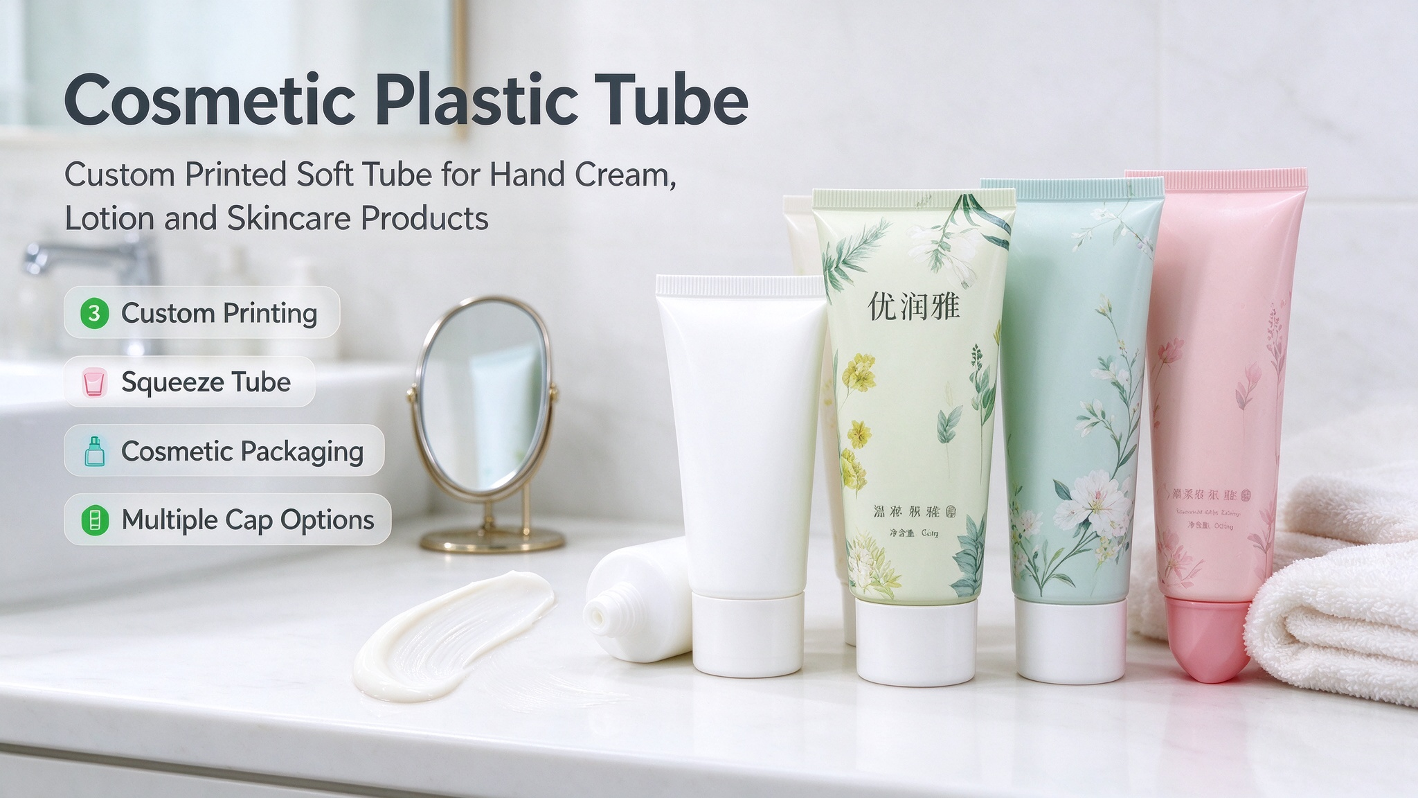 Plastic packaging tubes Verpackungsrohre aus Kunststoff