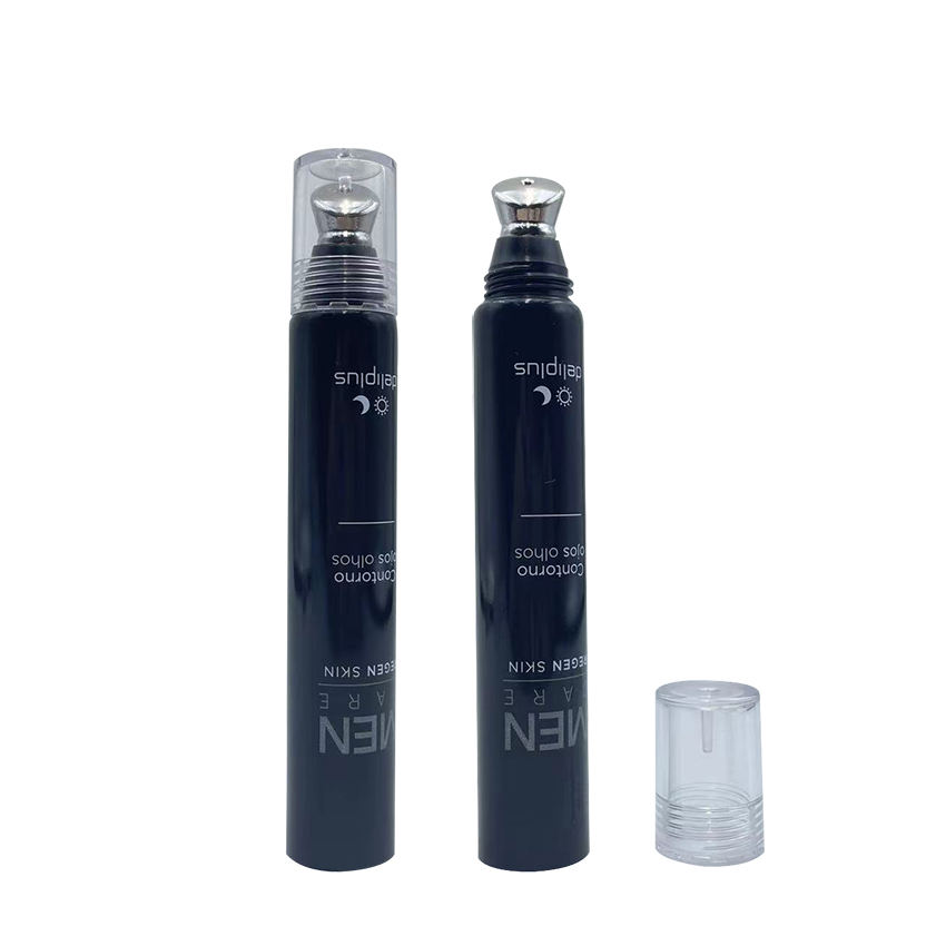 Leere Augenmassage-Kosmetiktube mit Applikator aus Zinklegierung und Metallspitze für Sonnenschutz, Reinigungsshampoo, Lippencreme, Augenserum