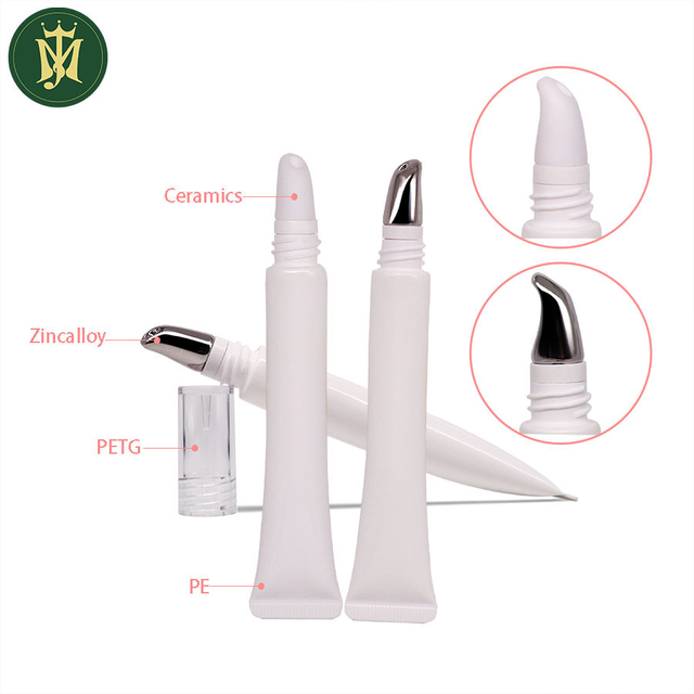 Kundenspezifische 10 ml 15 ml 20 ml Cometic Augencreme-Keramiktube mit Zinklegierungskopf, leere Kunststoffverpackung für kosmetische Zwecke