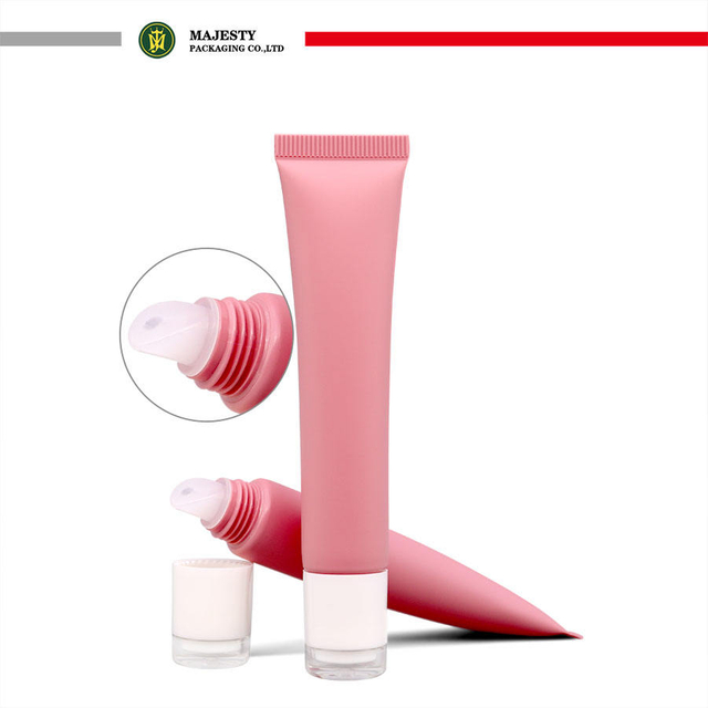 OEM/ODM maßgeschneiderte 10 ml 15 ml Kunststoff-Lipgloss-Tube mit Acrylkappe, Lippenbalsam-Tube für Kosmetikverpackungen mit Heißprägeoberfläche