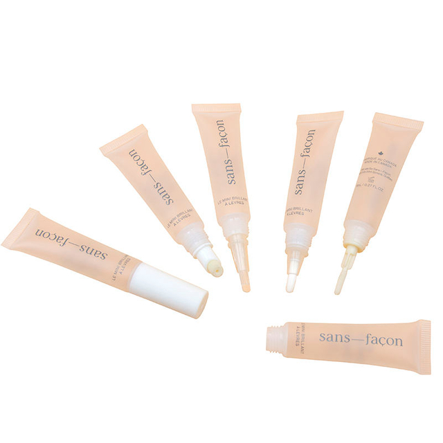 Leere Kunststoff-Lipgloss-Röhren mit Bürstenkopf, saubere Kosmetik-Quetschbehälter-Verpackung für Make-up-Lippenpflege