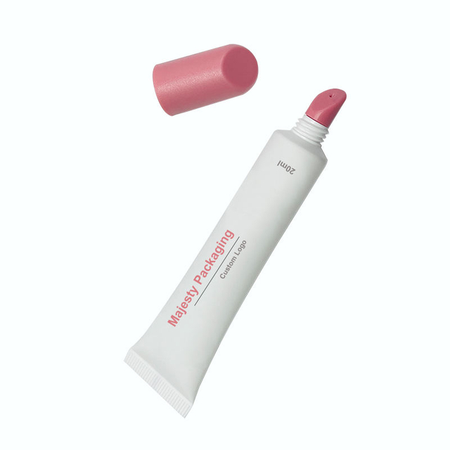 Maßgeschneiderte weiche PP-Lippenstift- und Lipglosstube mit Schraubverschluss-Kunststoffapplikator für Kosmetika, 19 mm Durchmesser, 10 ml, 15 ml, 20 ml