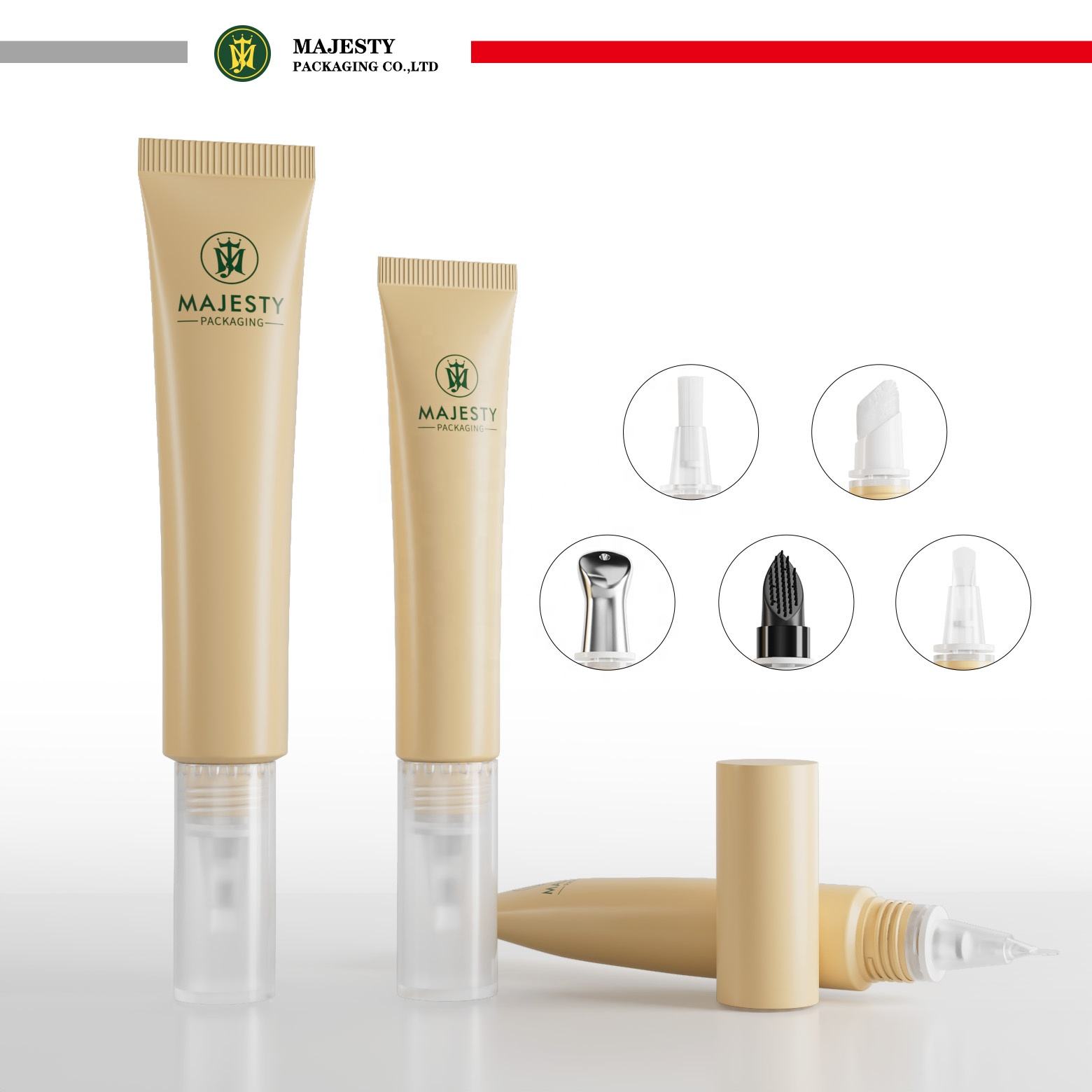 Multifunktionale leere kosmetische Kunststoffrohrverpackung Augencreme Lippenbalsam Lippenstift Lipgloss Kunststoffrohr 10 ml 15 ml 30 ml Applikator