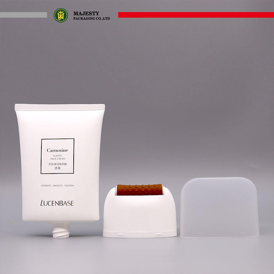 Massageroller-Kunststoffrohr, 100 ml, 150 ml, ovales Kunststoff-Kosmetikrohr, Hautpflege-Körperlotion-Rohr, Silikon-Applikator einschalten