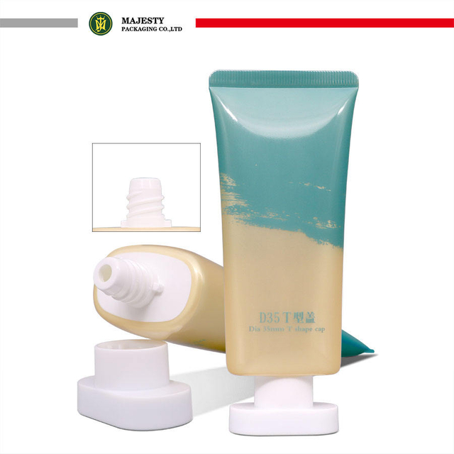 Private Logo-Kosmetikbehälter, Kunststofftubenverpackung, ovale Form, Schraubverschluss, weiche Quetschtube, Offsetdruck, Oberflächenbehandlung
