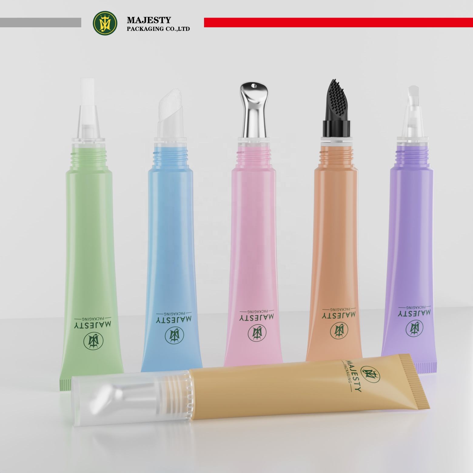 Multifunktionale leere kosmetische Kunststoffrohrverpackung Augencreme Lippenbalsam Lippenstift Lipgloss Kunststoffrohr 10 ml 15 ml 30 ml Applikator