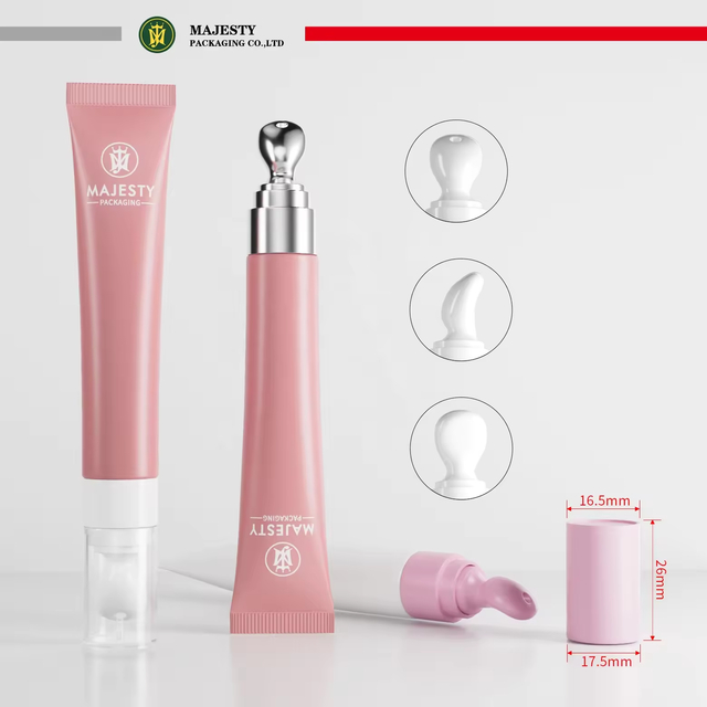 Augencreme-Tube, weiche Squeeze-Lipgloss-Tube, 19 mm Durchmesser, Zinklegierung, Keramik-Applikator, 10–30 ml Fassungsvermögen, Schraubverschluss