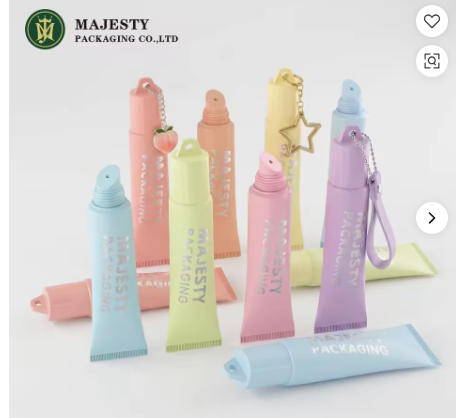 Großhandel 15 ml Schlüsselanhänger Lipgloss Tube Macaron Color Squeeze Verpackung für Lippenbalsam Trendiger tragbarer Mini-Kosmetikbehälter
