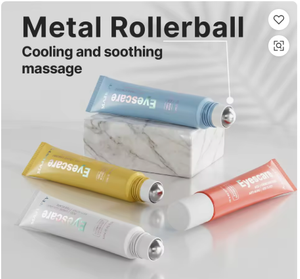 Metall-Rollerball-Augencreme-Tube, leer, kosmetischer Kunststoff, weicher Schlauch für Augenserum, Essenz, kühlender Massage-Applikator